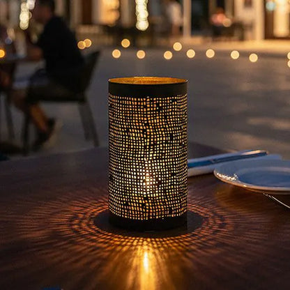 Papstar Portacandele Securit® Ø 8 cm x 15 cm nero/oro