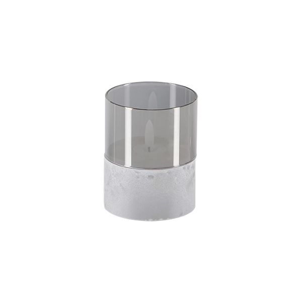 Papstar Candela LED Securit® Ø 8 cm grigia "Gracia"