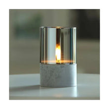 Papstar Candela LED Securit® Ø 8 cm grigia "Gracia"