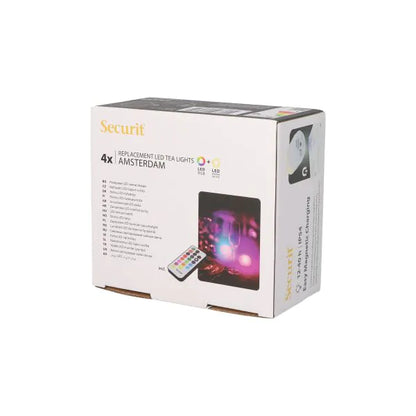 Papstar Confezione di ricarica Securit® 4 candeline LED Ø 4 cm x 5 cm "Amsterdam" tempo di illuminazione 12-40 ore