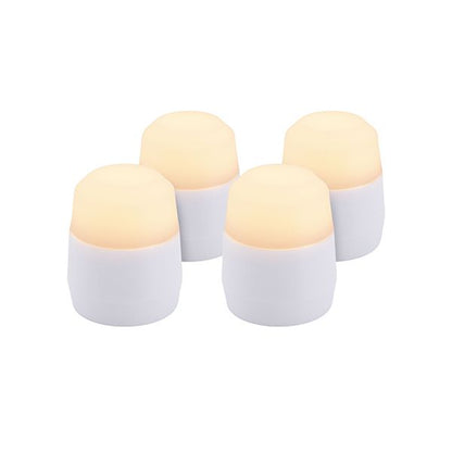 Papstar Confezione di ricarica Securit® 4 candeline LED Ø 4 cm x 5 cm "Amsterdam" tempo di illuminazione 12-40 ore