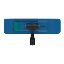 Il supporto pieghevole standard Arcora blu 40 cm della Arcora International GmbH è un supporto per mocio rettangolare in plastica blu con pulsante verde e attacco nero, raffigurato dall'alto su sfondo bianco con marchio visibile.