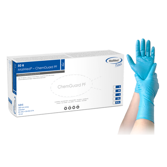 MaiMed-ChemGuard, guanto di protezione totale in nitrile non sterile, senza polvere, 50 pezzi/scatola