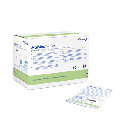 Guanti chirurgici in lattice sterili, leggermente talcati MaiMed-Tex, 50 paia/scatola