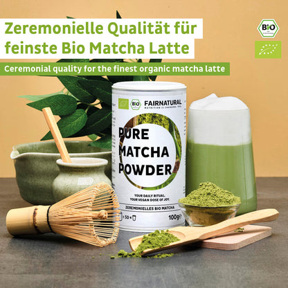 Polvere di matcha biologico da cerimonia
