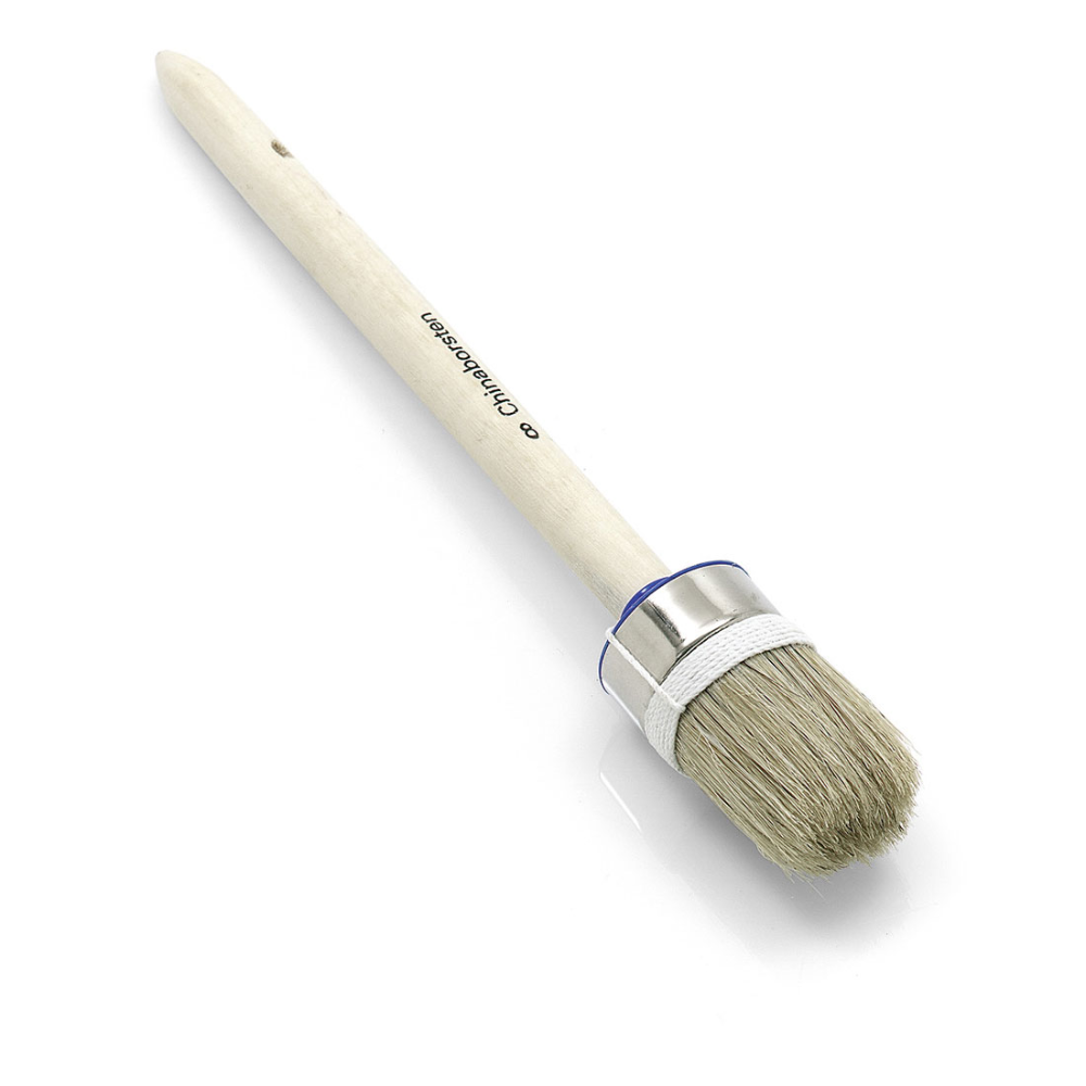 Il pennello ad anello industriale Nölle Profi Brush dispone di una miscela di setole naturali durevoli, un manico conico in legno chiaro e una ghiera in metallo argentato sicura, offrendo così una qualità industriale di prima classe.