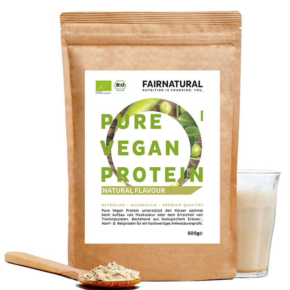 Proteine in polvere vegane biologiche neutre senza soia