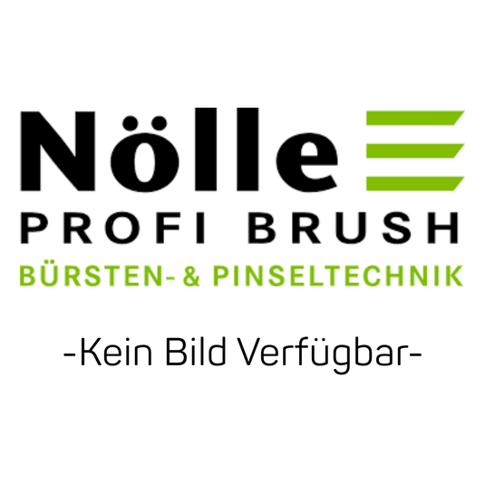 L'immagine mostra il logo di Nölle Profi Brush Bürsten- & Pinseltechnik e.K., con scritte in verde e nero e la dicitura "Nessuna immagine disponibile" relativa al manico ricurvo 41x1300 mm, in legno di frassino | 1 pezzo.