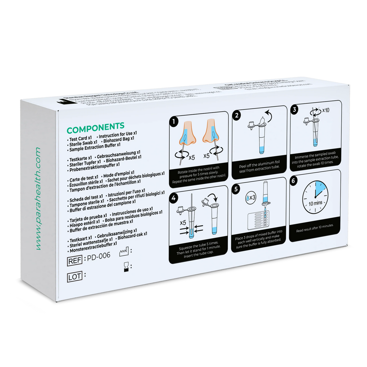 Set di test rapidi 12 in 1 per la rilevazione degli antigeni (COVID-19, influenza A/B, streptococchi, legionella e altri) | Pacchetto (1 prova)