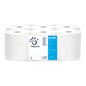 L'imballaggio della Sofidel Germany GmbH comprende sei rotoli di asciugamani di carta bianchi con un'etichetta blu con la scritta „Papernet Rollenhandtuch Special 401596“. L'etichetta contiene immagini e dettagli del prodotto e sottolinea il design del rotolo di asciugamani e la qualità della cellulosa per un'eccezionale assorbenza.