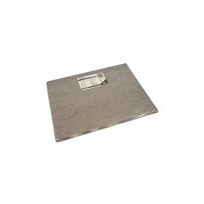 Un foglio rettangolare di 100 tovagliette di carta PAPSTAR (30 x 40 cm) della PAPSTAR GmbH è disteso, parzialmente avvolto in pellicola trasparente con un'etichetta bianco-nera al centro - ideale per un tavolo ecologico.