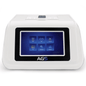 Un dispositivo da laboratorio PCR Pure Kit del marchio Altruan con un grande touchscreen digitale con icone per DNA, RNA, file, configurazione e supporto sul display, racchiuso in un involucro bianco.