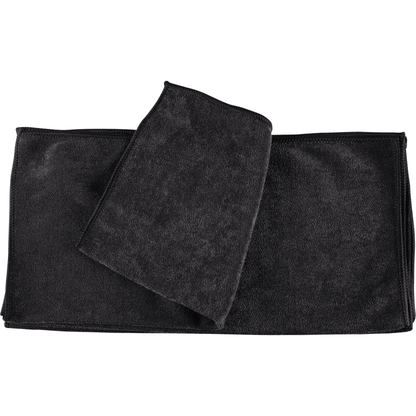 Il panno in microfibra Shiny-Stretch (40x40 cm) di Abena Re-Seller GmbH è presentato piatto con un ritaglio piegato, mettendo in risalto la struttura morbida e i bordi rifiniti.