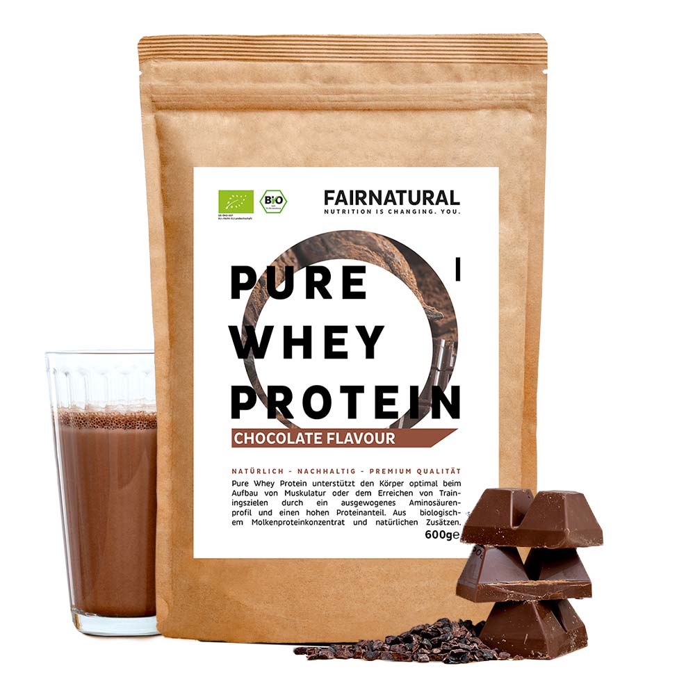 Cioccolato in polvere con proteine del siero di latte biologiche