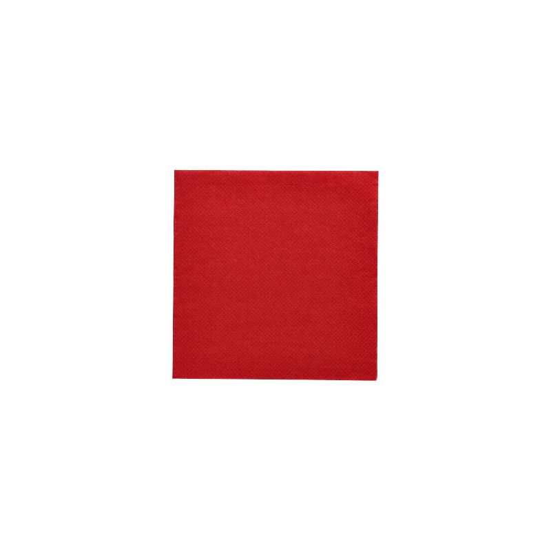 I tovaglioli "DAILY Collection" della PAPSTAR GmbH con piega 1/4 e dimensioni 24 cm x 24 cm in tinta unita rossa sono perfetti per una decorazione da tavola elegante e si distinguono visivamente dal fondo bianco.