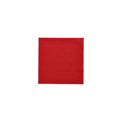 I tovaglioli "DAILY Collection" della PAPSTAR GmbH con piega 1/4 e dimensioni 24 cm x 24 cm in tinta unita rossa sono perfetti per una decorazione da tavola elegante e si distinguono visivamente dal fondo bianco.