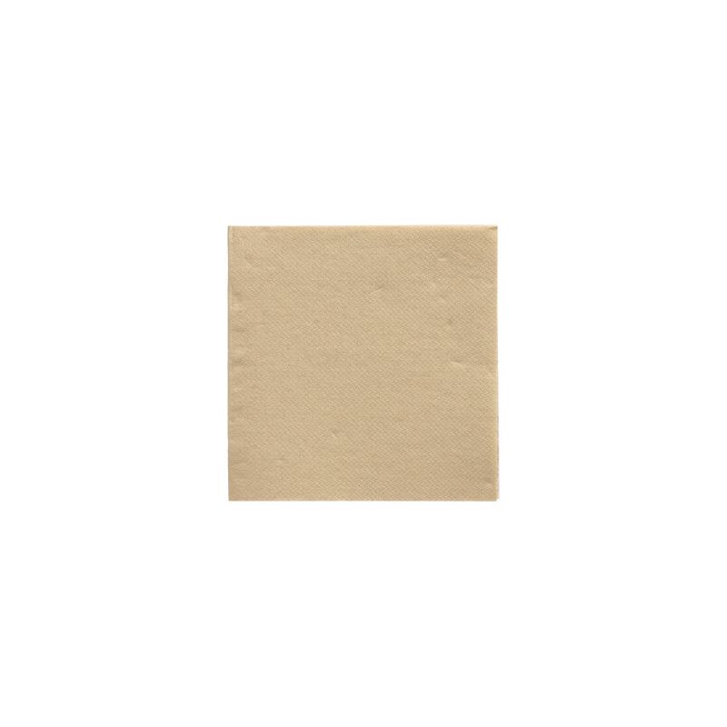 Un semplice tovagliolo di carta beige della "DAILY Collection" PAPSTAR nel formato 24 cm x 24 cm, ideale per una decorazione da tavola sostenibile, è centrato su uno sfondo bianco.