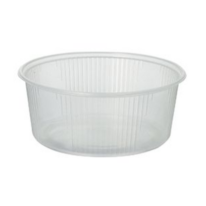 Il bicchiere di imballaggio Starpak è un contenitore di plastica rotondo e trasparente con una capacità di 200 ml e scanalature verticali, ideale per la conservazione o il trasporto di alimenti. Disponibile in confezioni da 100 pezzi.