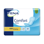 L'immagine mostra una confezione di assorbenti per incontinenza TENA Comfort Mini Extra in confezione blu con il testo "TENA" e "Comfort Mini". Evidenzia il nucleo assorbente Dry Fast Core per una maggiore capacità di assorbimento, insieme a simboli che indicano che è dermatologicamente testato e progettato per un controllo efficace degli odori. Il prodotto è di TENA by Essity Germany GmbH e viene fornito in una confezione da 30 pezzi.