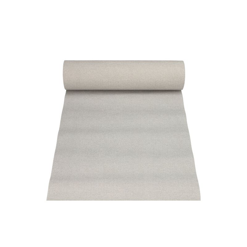 Questo rotolo della serie di runner da tavolo "ROYAL Collection" della PAPSTAR GmbH mostra un pregiato tessuto simile a un PV-Tissue Mix, che si presenta elegantemente su uno sfondo bianco.