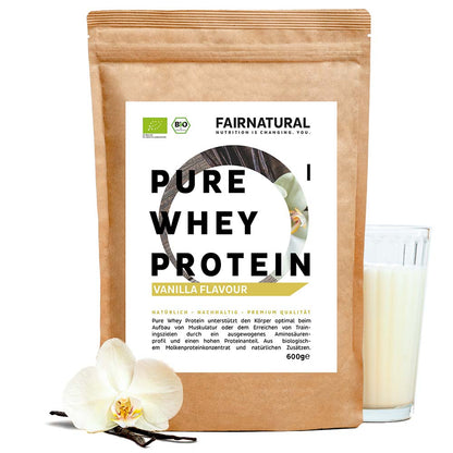 Proteine del siero di latte bio in polvere alla vaniglia
