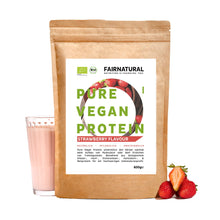 Proteine in polvere vegane biologiche alla fragola senza soia