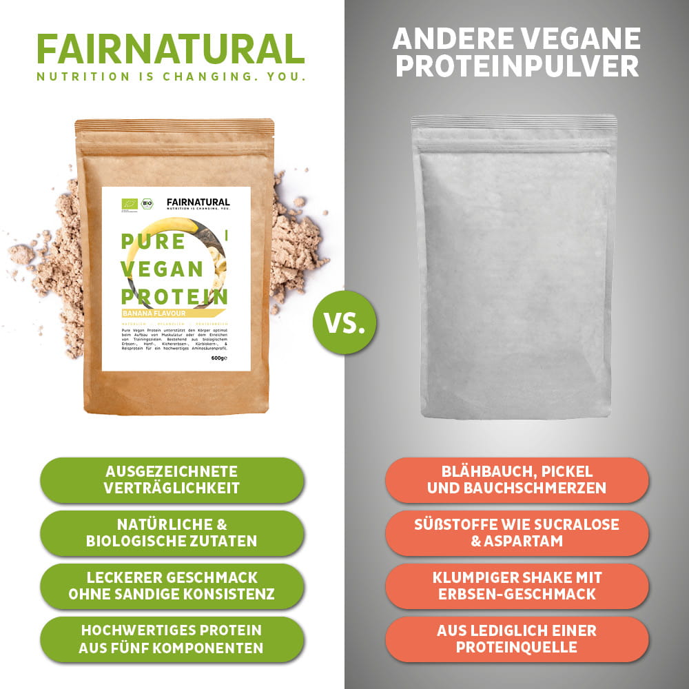 Banana proteica in polvere vegana biologica senza soia