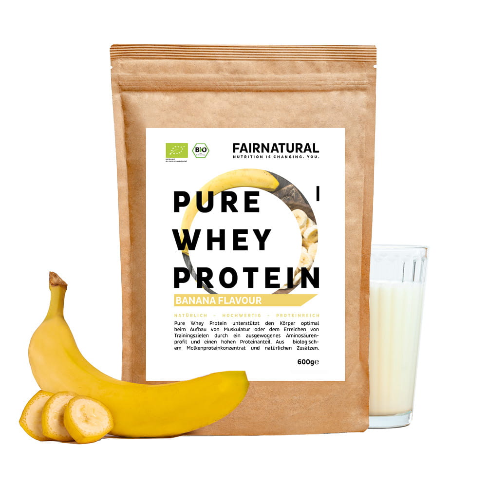 Banana in polvere di proteine del siero di latte biologiche