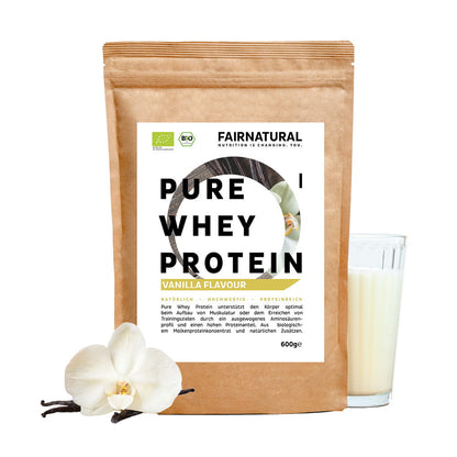 Proteine del siero di latte bio in polvere alla vaniglia