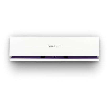 Il pannello frontale CWS per diffusore di fragranze Air Bar è un dispositivo da parete bianco e rettangolare con logo CWS centrale e un'apertura stretta e scura nella parte inferiore. Offre un design moderno per un aspetto elegante e contemporaneo.