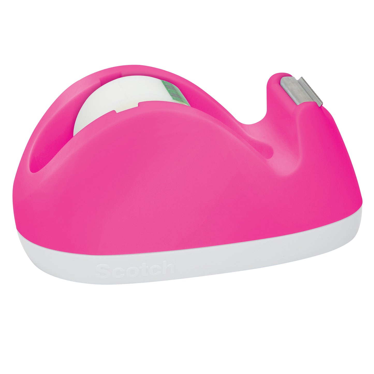 Der 3M Deutschland GmbH Scotch™ Hasen-Klebeband-Abroller C29 in pink hält ein 19 mm × 8,89 m großes Scotch® Magic™ unsichtbares Klebeband und verfügt über eine Metallschneide sowie ein ergonomisch geschwungenes Design für eine einfache Handhabung.