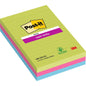 Un pacchetto di Post-it® Super Sticky Notes in formato grande di 3M Deutschland GmbH, a righe, in vari colori (101 mm x 152 mm, 90 fogli/blocco, 3 blocchi), con certificazione 100% PEFC (SGSCH-PEFC-COC-110078).