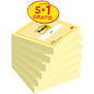 Post-it® Note, Giallo, 76 mm x 76 mm, Promozione, 100 fogli/blocco, 5 blocchi + 1 omaggio/confezione, 100% PEFC, SGSCH-PEFC-COC-110078 | Confezione (6 pezzi)