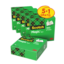 Confezione risparmio nastro invisibile Scotch® Magic™ 6 rotoli 19 mm x 33 m | Confezione (6 rotoli)