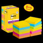 Post-it® Super Sticky Notes, Collezione Carnival, 76 mm x 76 mm, Promozione, 90 fogli/blocco, 8 blocchi + 4 omaggio/confezione, confezione in cartone, 100% PEFC, SGSCH-PEFC-COC-110078 | Confezione (12 pezzi)