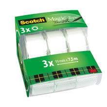 Nastro invisibile Scotch® Magic™ 3 rotoli 19 mm x 7,5 m con dispenser manuale | Confezione (3 rotoli)