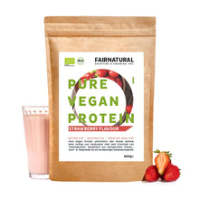 Proteine in polvere vegane biologiche alla fragola senza soia