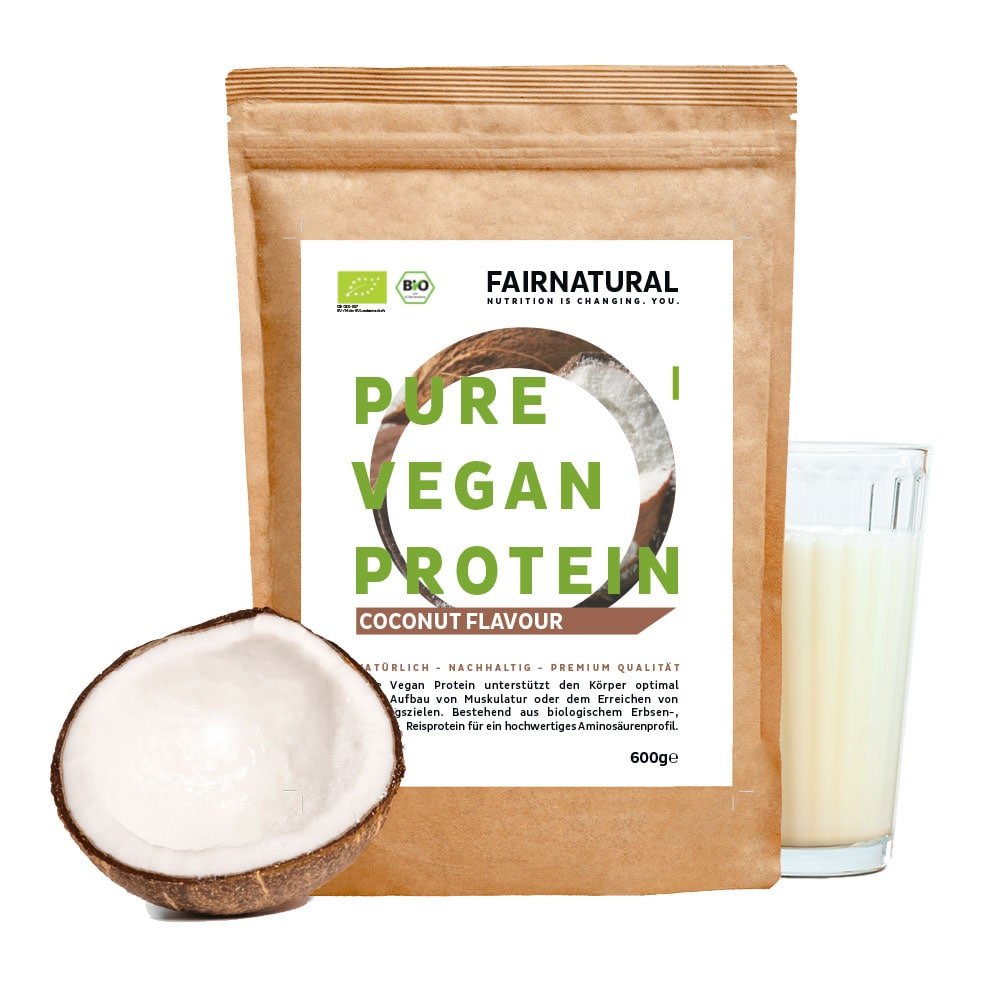Proteine ​​vegane bio in polvere di cocco senza soia