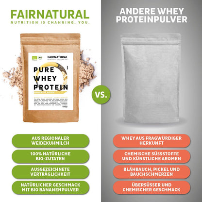 Banana in polvere di proteine del siero di latte biologiche