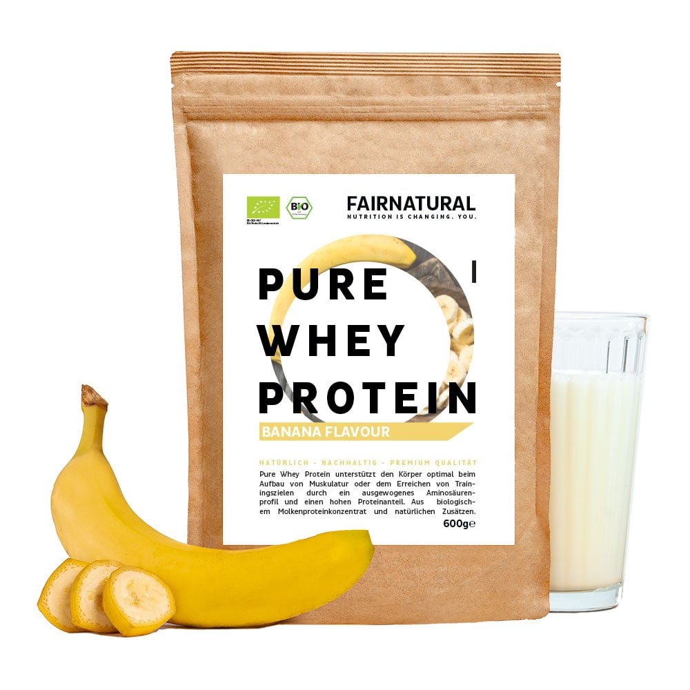 Banana in polvere di proteine del siero di latte biologiche