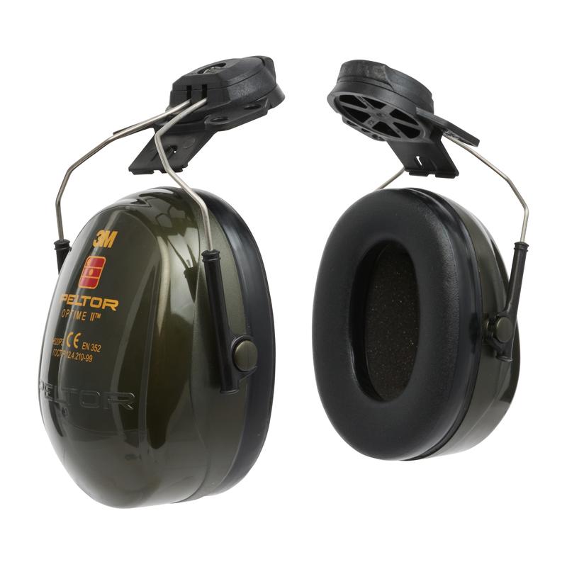 Cuffie antirumore 3M™ PELTOR™ Optime™ II, verdi, supporto per casco, H520P3E-410-GQ | Confezione (1 pezzo)